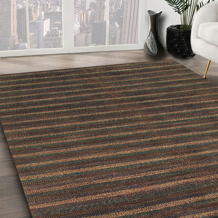 Machine Washable Abstract Bakers Brown Rug in a Family Room, wshabs1586