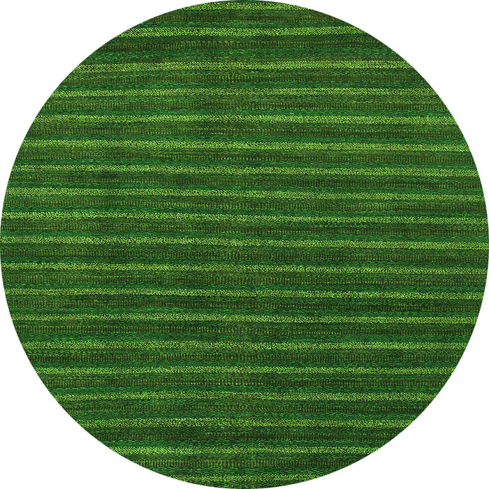 Round Machine Washable Abstract Green Modern Area Rugs, wshabs1586grn