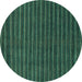 Round Abstract Turquoise Modern Rug, abs1586turq