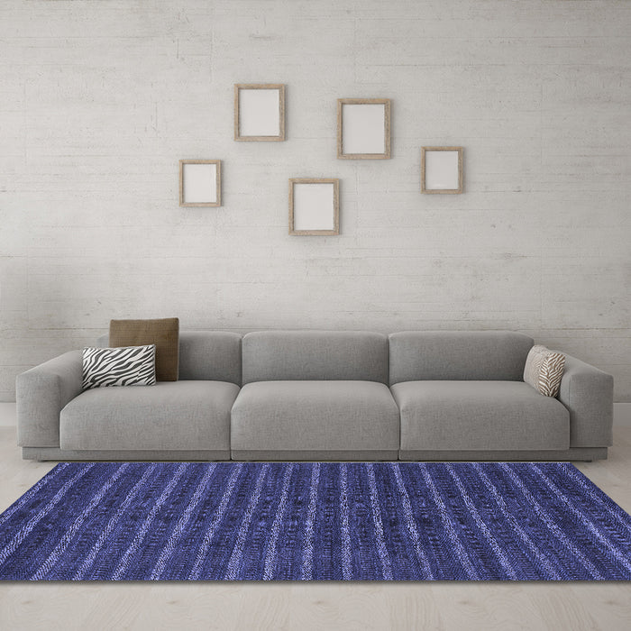Machine Washable Abstract Blue Modern Rug in a Living Room, wshabs1586blu