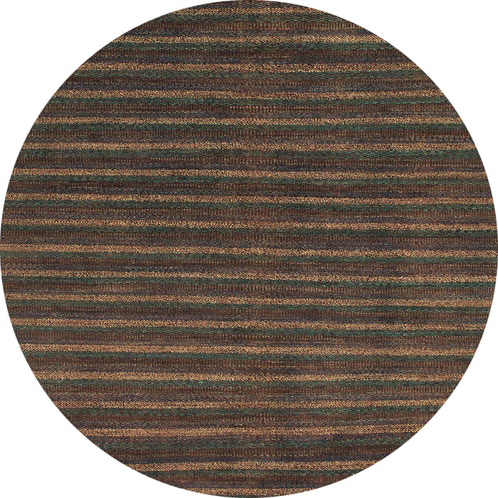 Round Abstract Bakers Brown Modern Rug, abs1586
