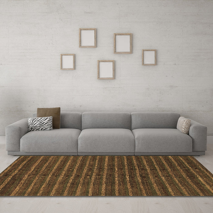 Machine Washable Abstract Brown Modern Rug in a Living Room,, wshabs1586brn