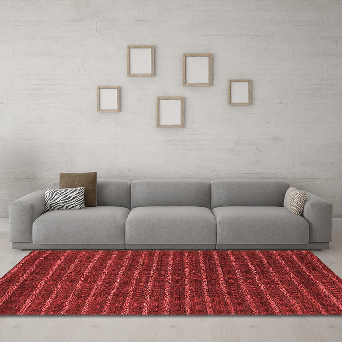 Modern Red Washable Rugs