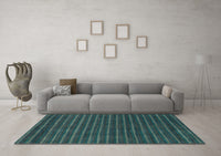 Machine Washable Abstract Light Blue Modern Rug, wshabs1586lblu