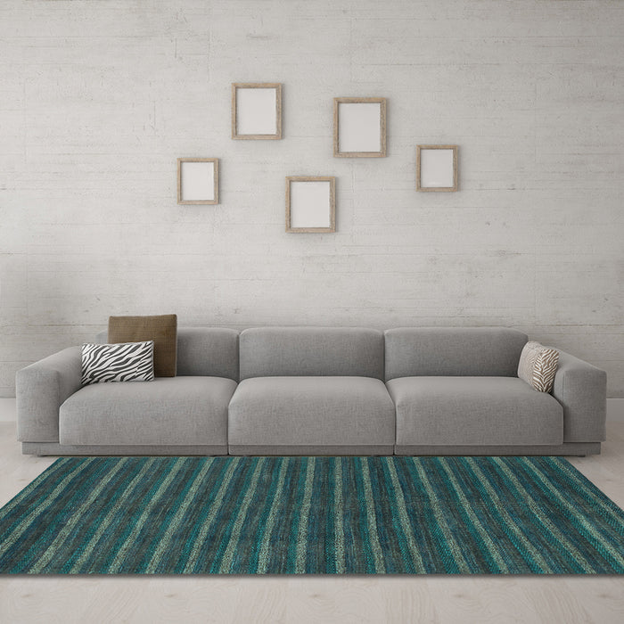 Machine Washable Abstract Light Blue Modern Rug in a Living Room, wshabs1586lblu