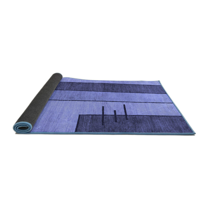 Sideview of Abstract Blue Modern Rug, abs1587blu
