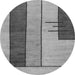 Round Machine Washable Abstract Gray Modern Rug, wshabs1587gry