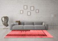 Machine Washable Abstract Red Modern Rug, wshabs1587red