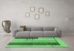 Machine Washable Abstract Emerald Green Modern Area Rugs in a Living Room,, wshabs1587emgrn