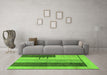 Machine Washable Abstract Green Modern Area Rugs in a Living Room,, wshabs1587grn