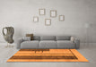 Machine Washable Abstract Orange Modern Area Rugs in a Living Room, wshabs1587org