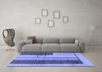 Machine Washable Abstract Blue Modern Rug, wshabs1587blu