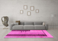 Machine Washable Abstract Pink Modern Rug, wshabs1587pnk