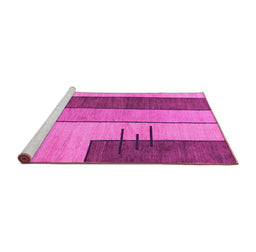 Sideview of Machine Washable Abstract Pink Modern Rug, wshabs1587pnk