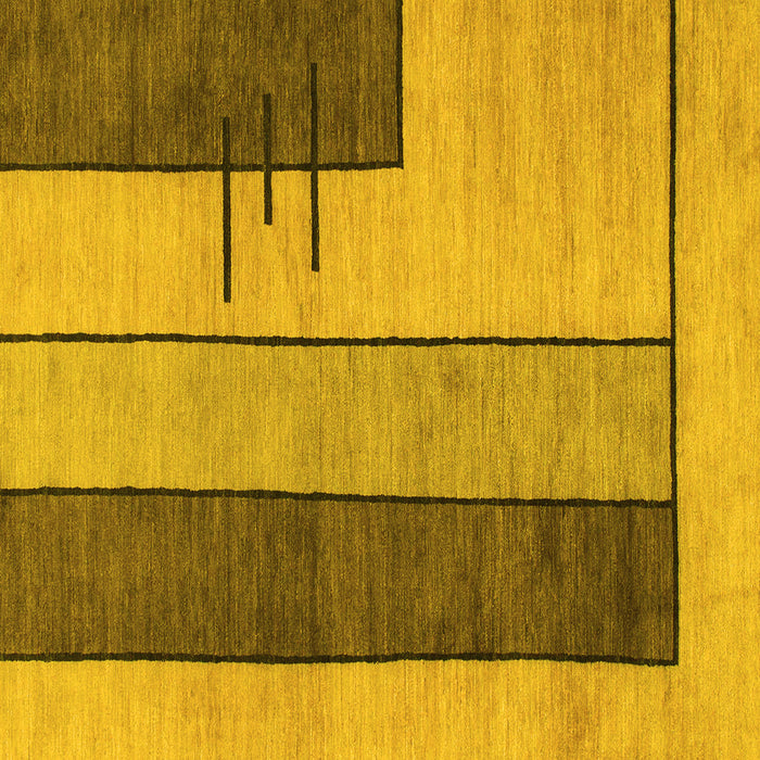 Square Abstract Yellow Modern Rug, abs1587yw