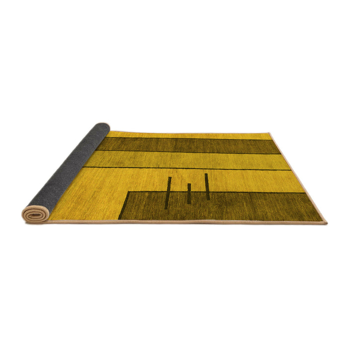 Sideview of Abstract Yellow Modern Rug, abs1587yw