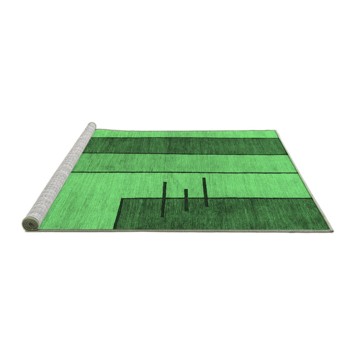Sideview of Machine Washable Abstract Emerald Green Modern Area Rugs, wshabs1587emgrn
