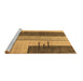 Sideview of Machine Washable Abstract Brown Modern Rug, wshabs1587brn