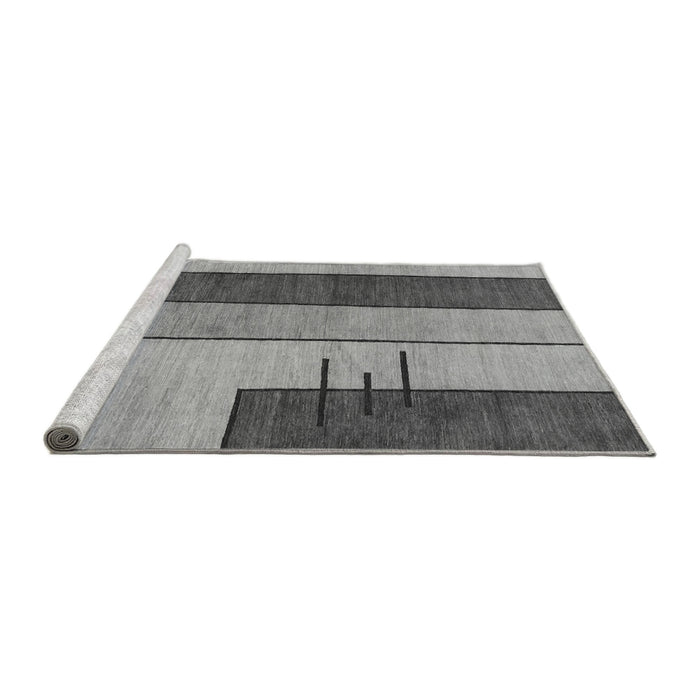 Sideview of Machine Washable Abstract Gray Modern Rug, wshabs1587gry