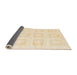 Sideview of Abstract Brown Gold Solid Rug, abs1588