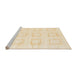 Sideview of Machine Washable Abstract Brown Gold Rug, wshabs1588