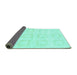 Sideview of Solid Turquoise Modern Rug, abs1588turq