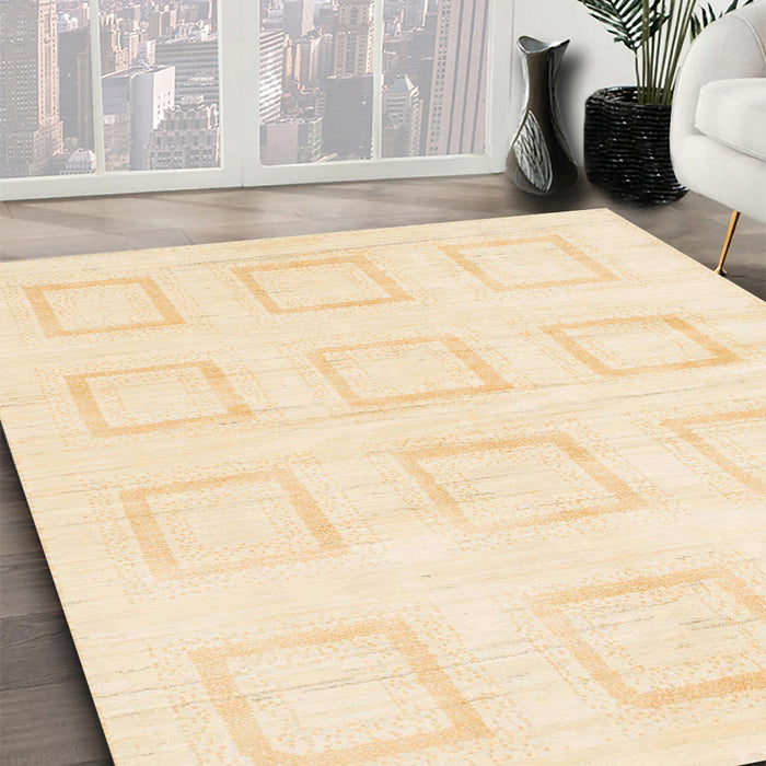 Machine Washable Abstract Brown Gold Rug in a Family Room, wshabs1588