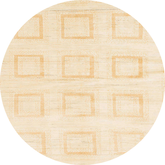 Round Machine Washable Abstract Brown Gold Rug, wshabs1588