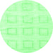 Round Solid Emerald Green Modern Rug, abs1588emgrn