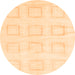 Round Machine Washable Solid Orange Modern Area Rugs, wshabs1588org