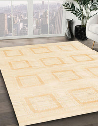 Abstract Brown Gold Solid Rug, abs1588