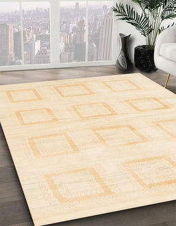Abstract Brown Gold Solid Rug in Family Room, abs1588