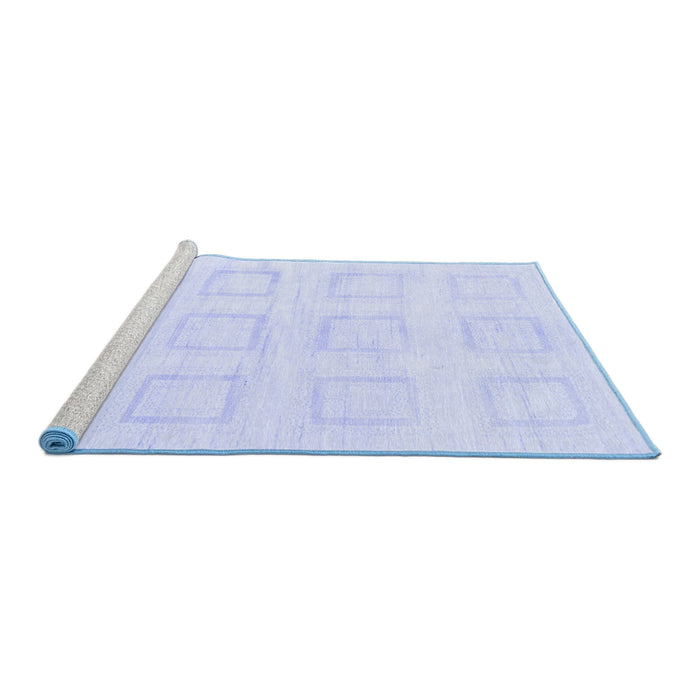 Sideview of Machine Washable Solid Blue Modern Rug, wshabs1588blu