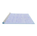 Sideview of Machine Washable Solid Blue Modern Rug, wshabs1588blu