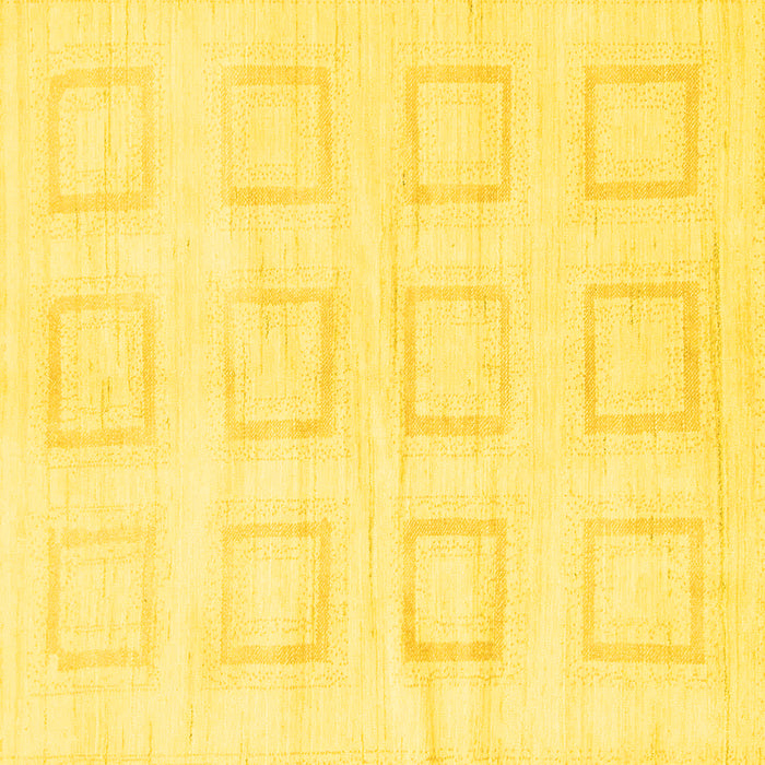 Square Machine Washable Solid Yellow Modern Rug, wshabs1588yw