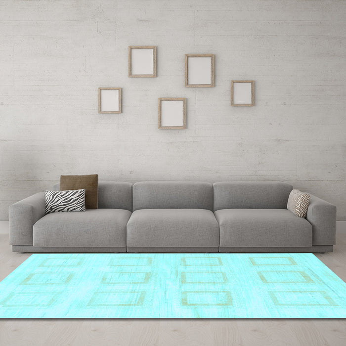 Machine Washable Solid Light Blue Modern Rug in a Living Room, wshabs1588lblu