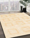 Abstract Brown Gold Solid Rug in Family Room, abs1588