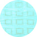 Round Solid Light Blue Modern Rug, abs1588lblu