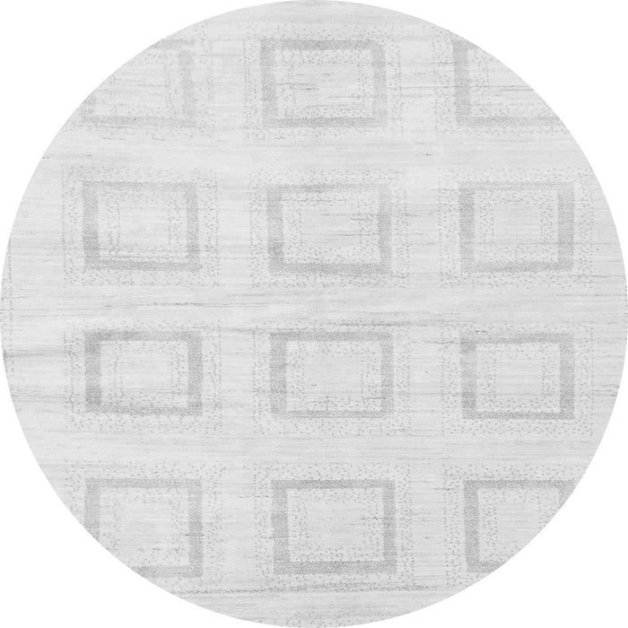 Round Machine Washable Solid Gray Modern Rug, wshabs1588gry
