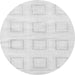 Round Machine Washable Solid Gray Modern Rug, wshabs1588gry