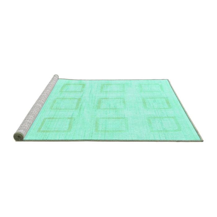 Sideview of Machine Washable Solid Turquoise Modern Area Rugs, wshabs1588turq
