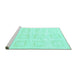 Sideview of Machine Washable Solid Turquoise Modern Area Rugs, wshabs1588turq