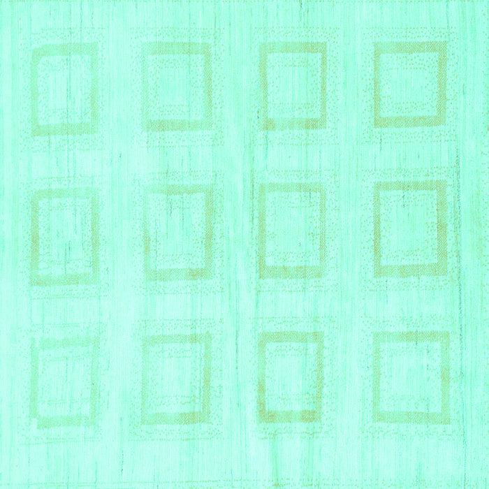 Square Machine Washable Solid Turquoise Modern Area Rugs, wshabs1588turq