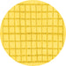 Round Solid Yellow Modern Rug, abs1589yw