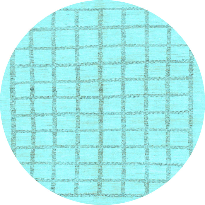 Round Solid Light Blue Modern Rug, abs1589lblu