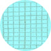 Round Solid Light Blue Modern Rug, abs1589lblu