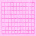 Square Machine Washable Solid Pink Modern Rug, wshabs1589pnk