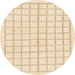 Round Abstract Yellow Solid Rug, abs1589