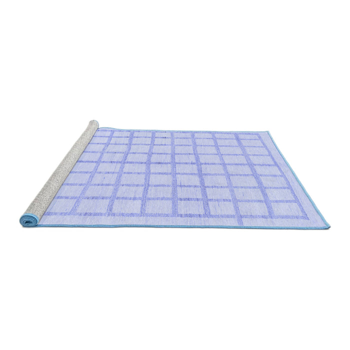 Sideview of Machine Washable Solid Blue Modern Rug, wshabs1589blu