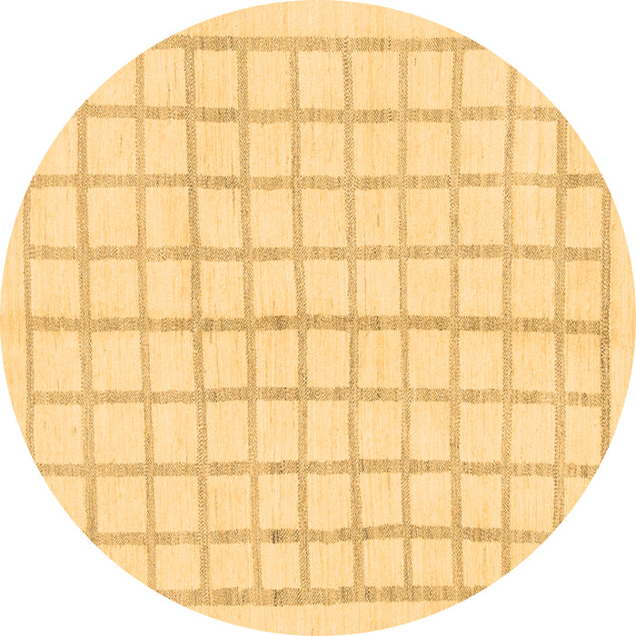 Round Machine Washable Solid Brown Modern Rug, wshabs1589brn